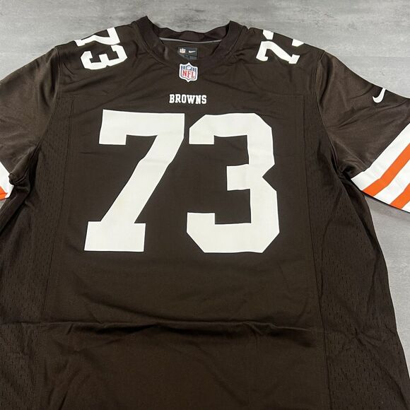 Nike Cleveland Browns‎ Football Jersey Men M Brown Gold On Field Joe Thomas HOF - Picture 7 of 12